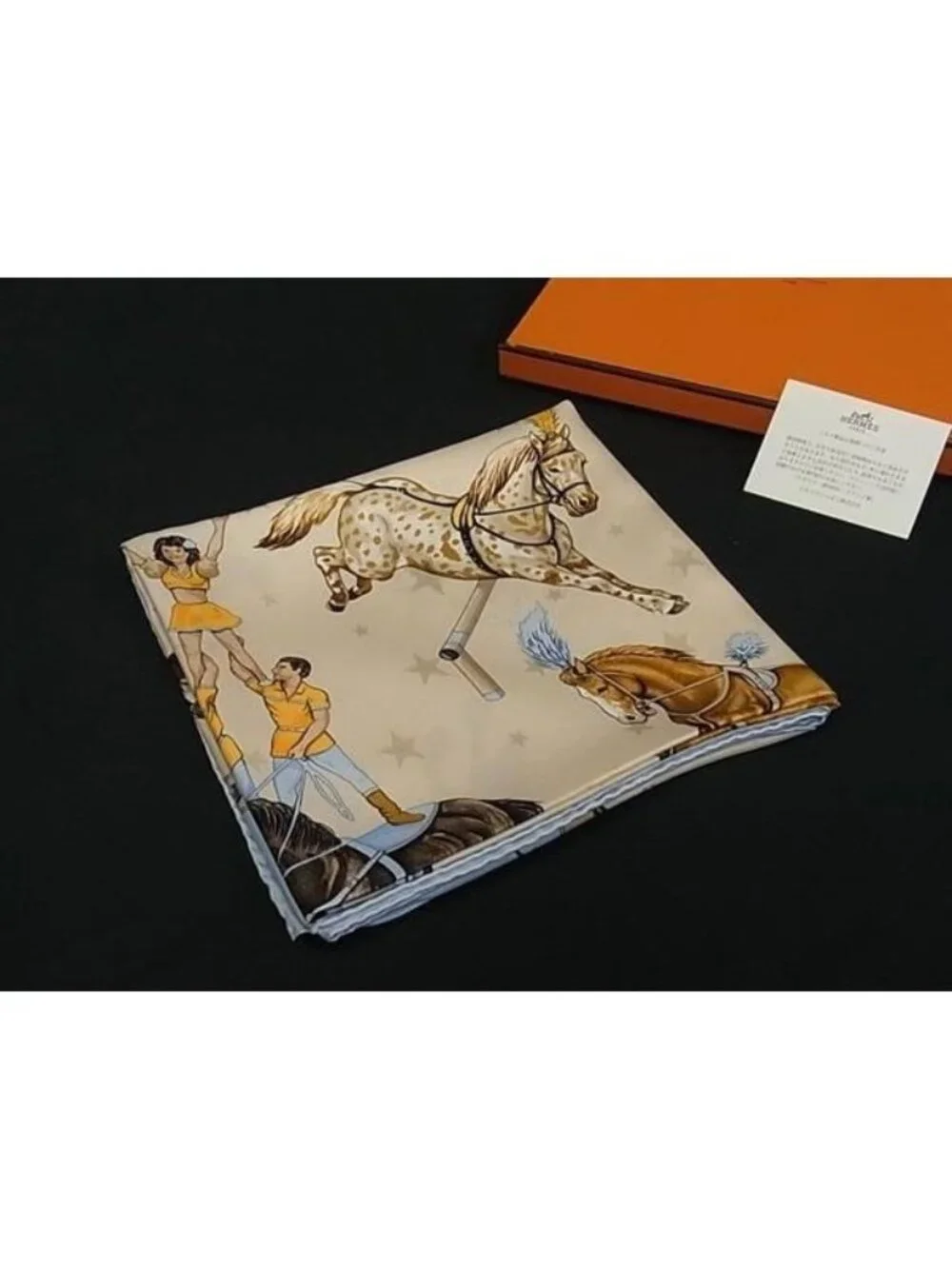 ★SOLD★ Hermes en Piste Carre 90 Silk Scarf Shawl Light Blue - Picture 1 of 6